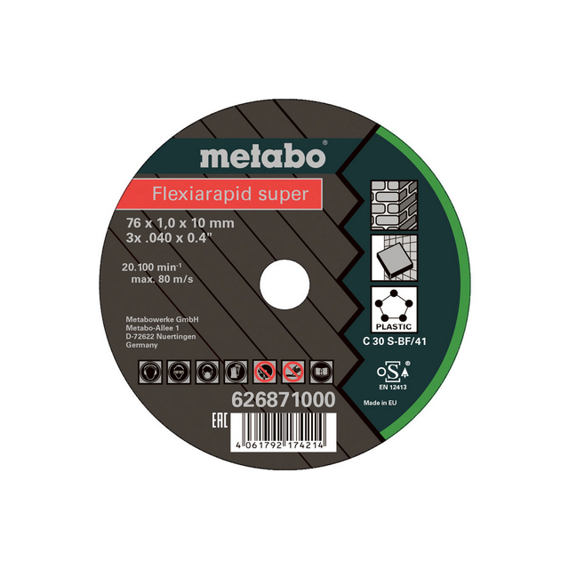Metabo Universal-Trennscheibe 'Flexiarapid Super' 76 x 1 x 10 mm, 5 Stück