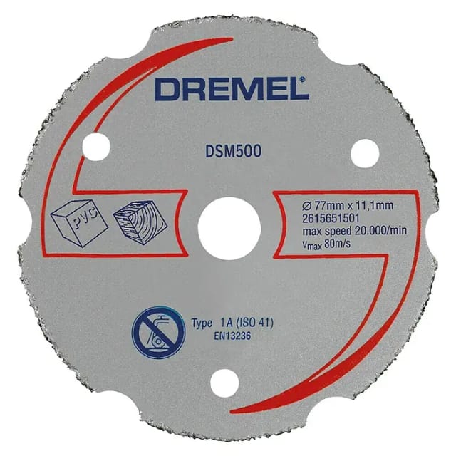 Dremel Mehrzweck-Karbid-Trennscheibe 'DSM500' Ø 77 x 11,1 mm