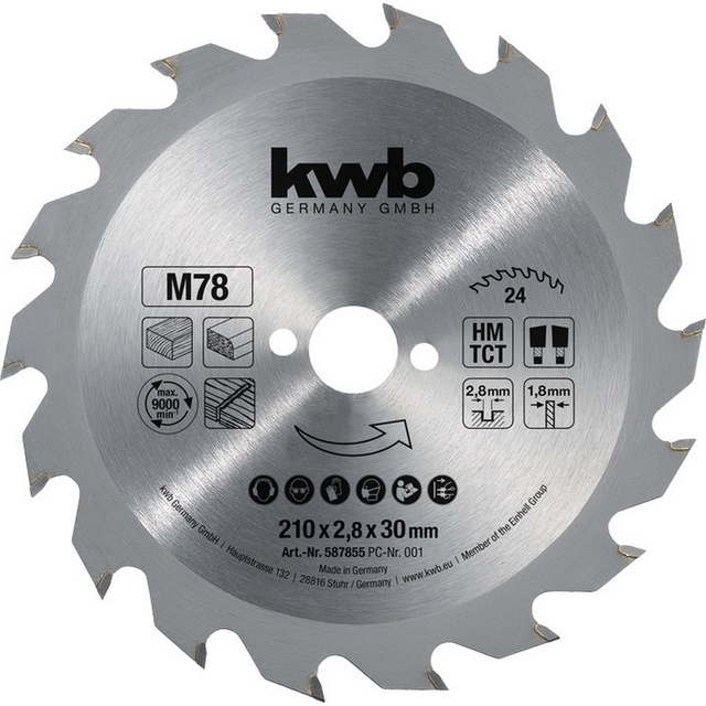 kwb Handkreissägeblatt Ø 210 x 2,8 x 30 mm