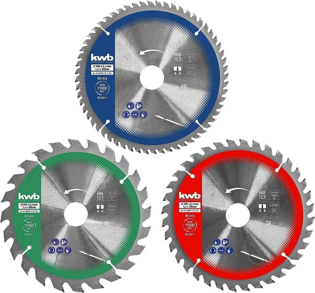 kwb Kreissägeblatt-Set Ø 165 x 20 mm 3-teilig