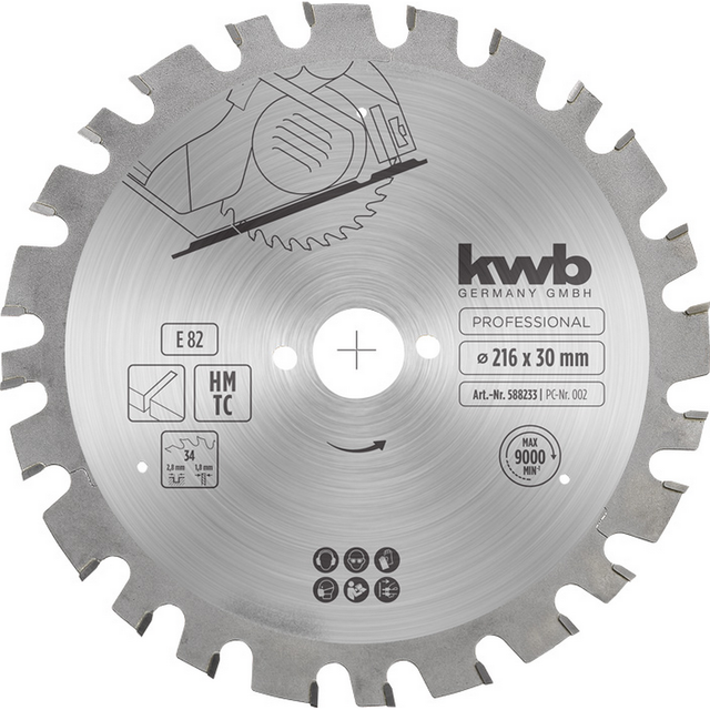 kwb Handkreissägeblatt 'Easy Cut' 'Easy Cut' Ø 216 x 2,8 x 30 mm
