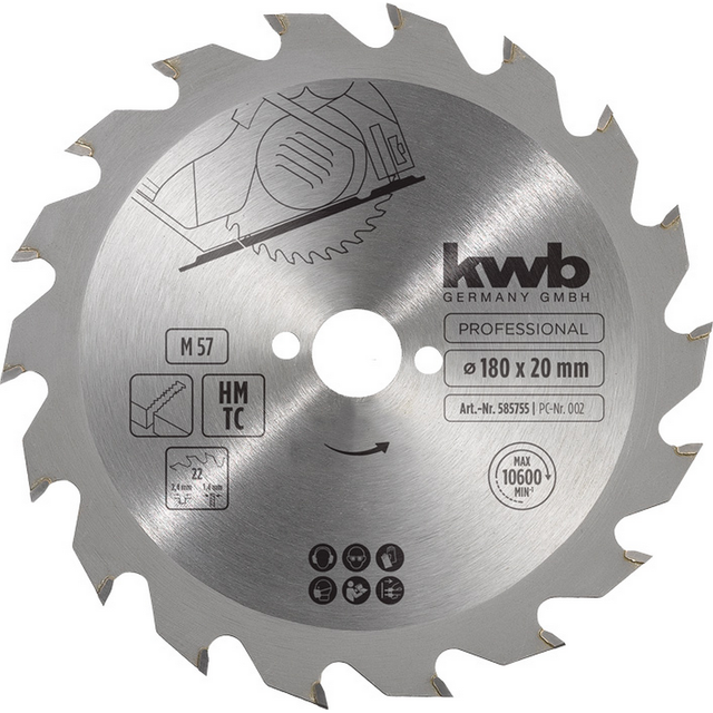 kwb Handkreissägeblatt Ø 180 x 2,4 x 20 mm