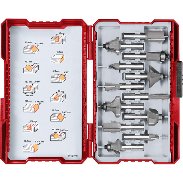 kwb Fräser-Set Ø 8 mm, 12-teilig