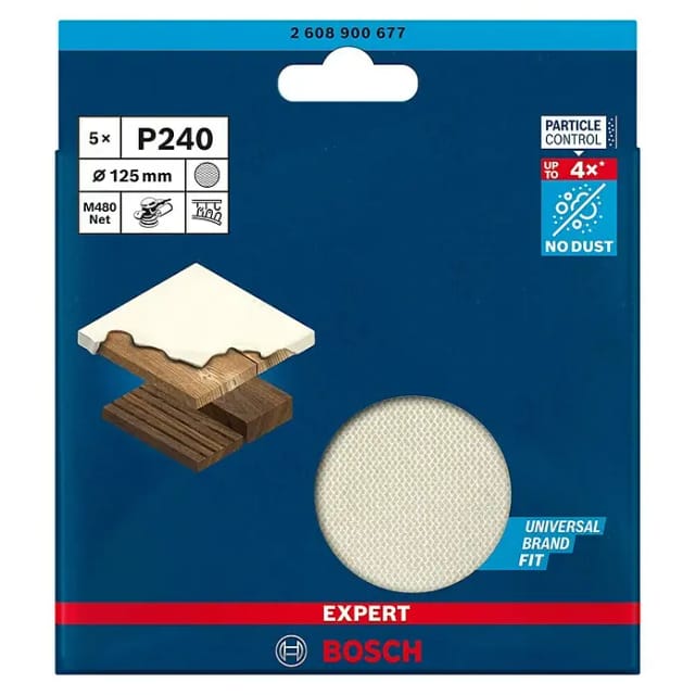 Bosch Schleifnetz 'Expert M480' für Exzenterschleifer Ø 125 mm G 240 5 Stück