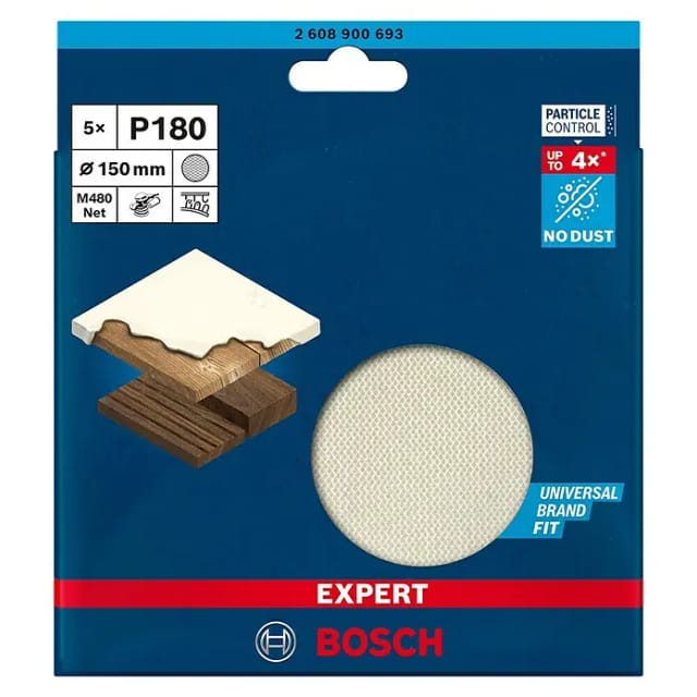 Bosch Schleifnetz'Expert M480' für Exzenterschleifer Ø 150 mm G 180 5 Stück