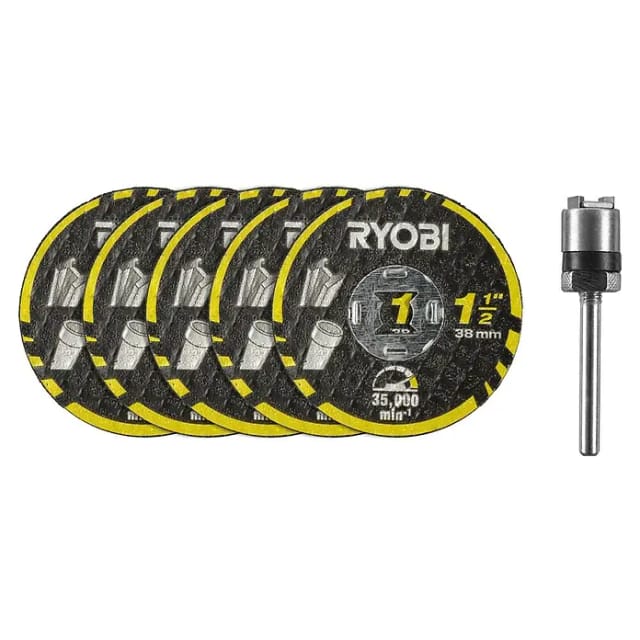 Ryobi Trennscheiben- Starter-Set 'Twist-Look' Ø 38 mm Aufspanndorn, 6-teilig