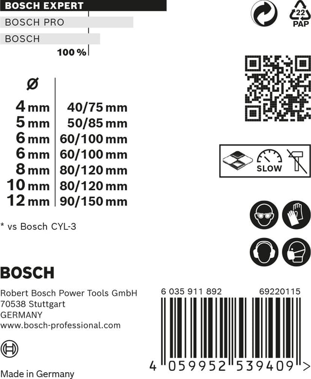 Bosch Bohrer-Set 'EXPERT MultiConstruction CYL-9' Ø 4-12 mm 7-teilig