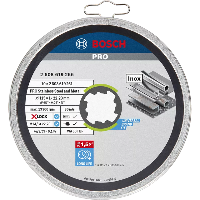 Bosch Trennscheiben-Set 'PRO Stainless Steel and Metal X-Lock' Ø 115 10-teilig