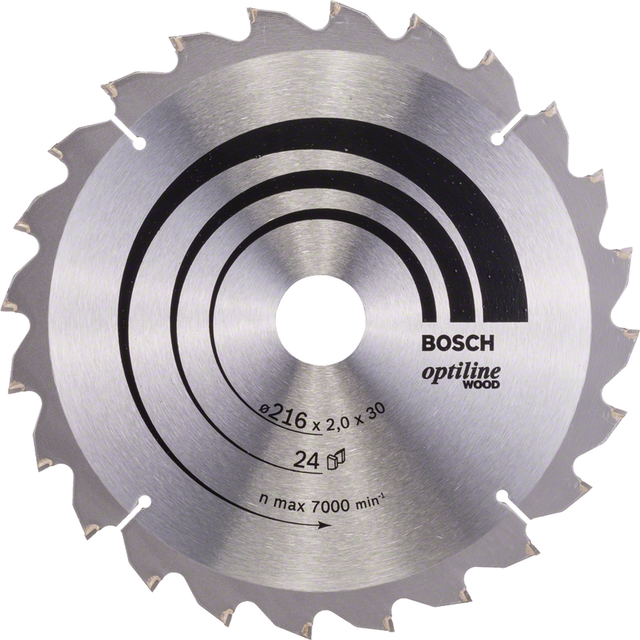 Bosch Kreissägeblatt 'Optiline Wood' 216 x 30 mm 24 Zähne