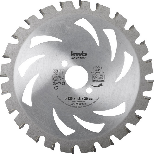 kwb Kreissägeblatt Hartmetall 24 Zähne Ø 135 x 20 mm