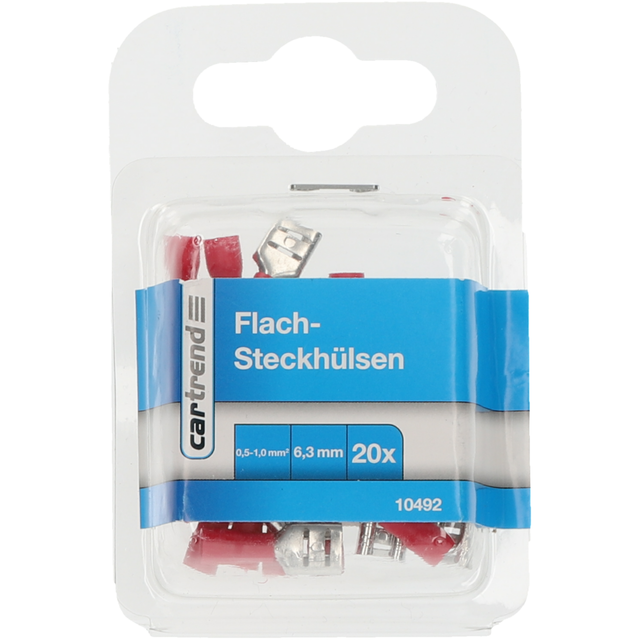Cartrend Flachsteckhülsen rot 6,3 mm, 20 Stück