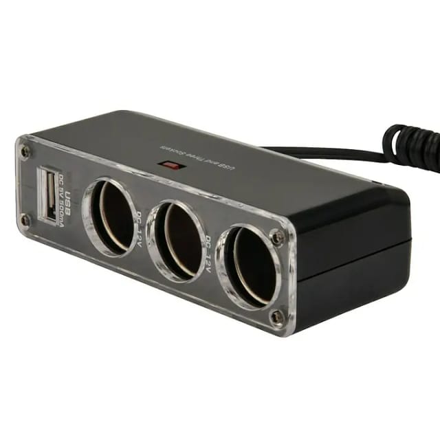 Cartrend Ladesteckdose 12 V schwarz 3-Port, USB