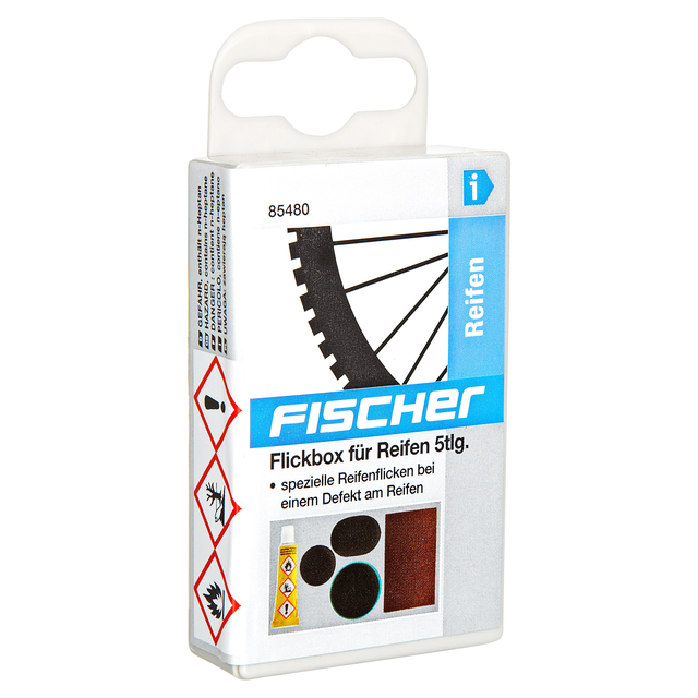 Fischer Fahrrad Fischer Flickbox für Fahrradreifen 5-tlg.