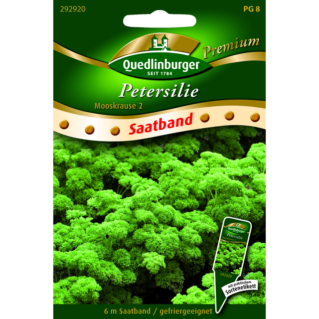 Quedlinburger Premium Petersilie 'Mooskrause 2', Saatband