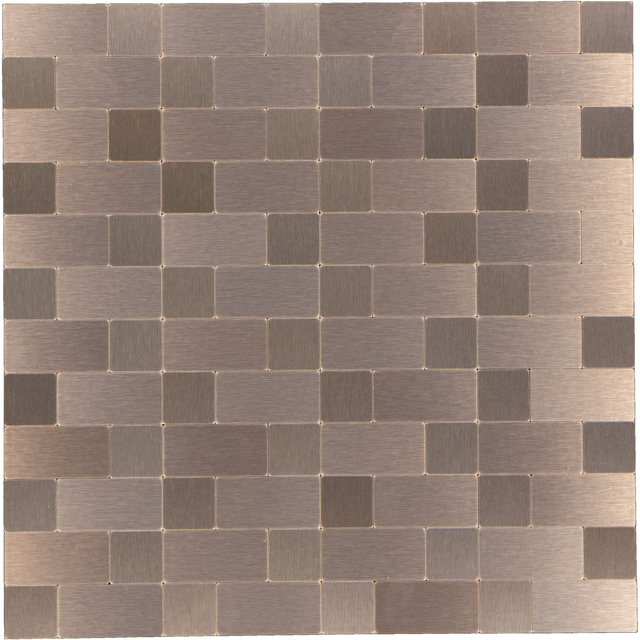 Mosaikfliese 'Easyglue' selbstklebend Aluminium kupferfarben 30,5 x 30,5 cm