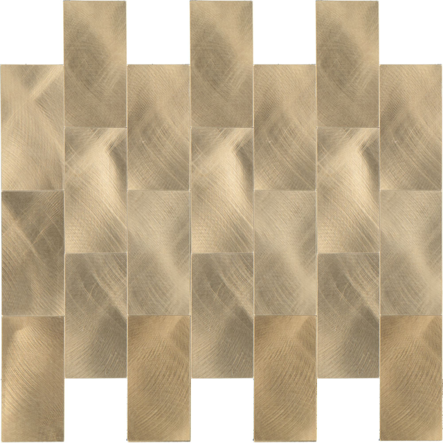 Mosaikfliese 'Easyglue' selbstklebend kupfer Kunststoff 29,6 x 29,6 cm