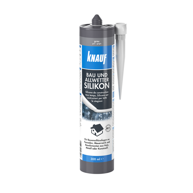 Knauf Bau- und Allwetter Silikon grau 300 ml
