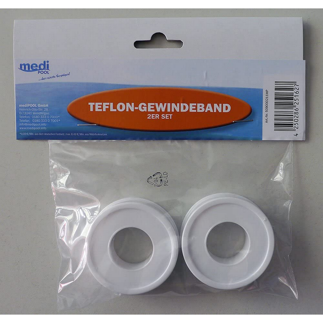 mediPOOL Teflon-Gewindeband 2er-Set 12 m weiß