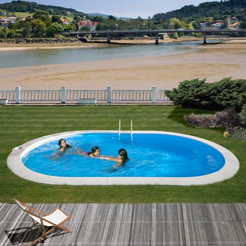GRE Stahlwandpool-Set 'Sumatra' 800 x 400 x 120 cm mit Trittleiter und Sandfilteranlage