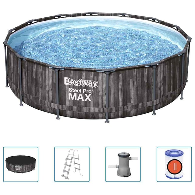 Bestway Aufstellpool-Set 'Steel Pro Max™' grau Ø 427 x 107 cm