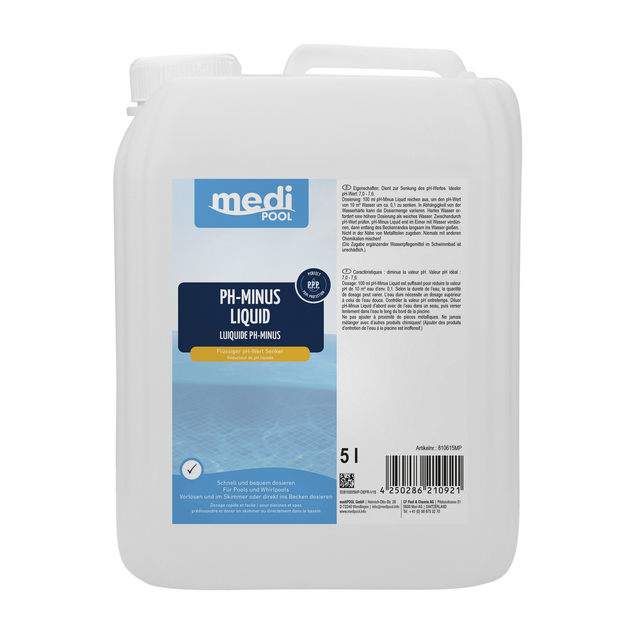 mediPOOL pH-Minus Liquid 5 Liter, für die Poolpflege