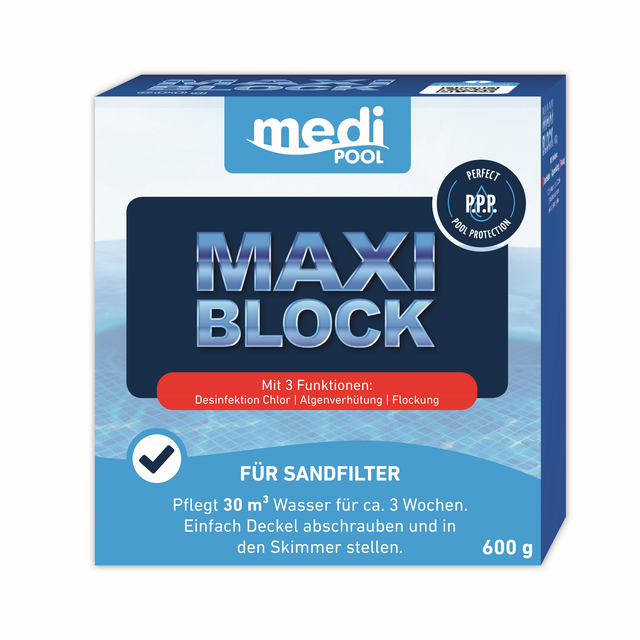 mediPOOL Chlorreiniger 'MaxiBlock' zur Poolpflege 600 g