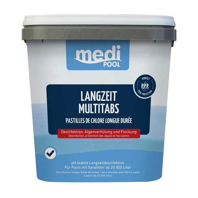 mediPOOL Langzeit-Chlortabs zur Poolpflege 2,4 kg