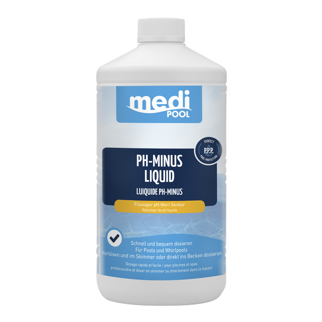 mediPOOL pH-Minus Liquid 1 Liter, für die Poolpflege