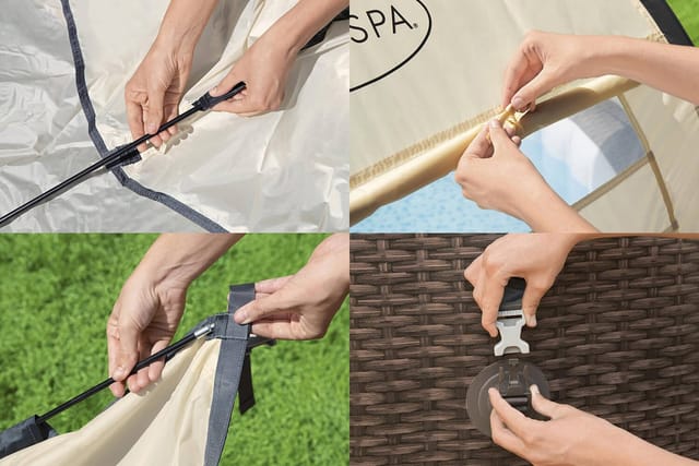 Bestway Sonnenschutzdach 'LAY-Z-SPA® Xtras' beige für Whirlpool, 183 x 94 x109 cm