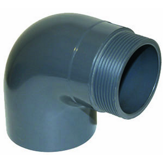 mediPOOL Gewindewinkel PVC 90° Ø 50 mm x 1 1/2" Außengewinde