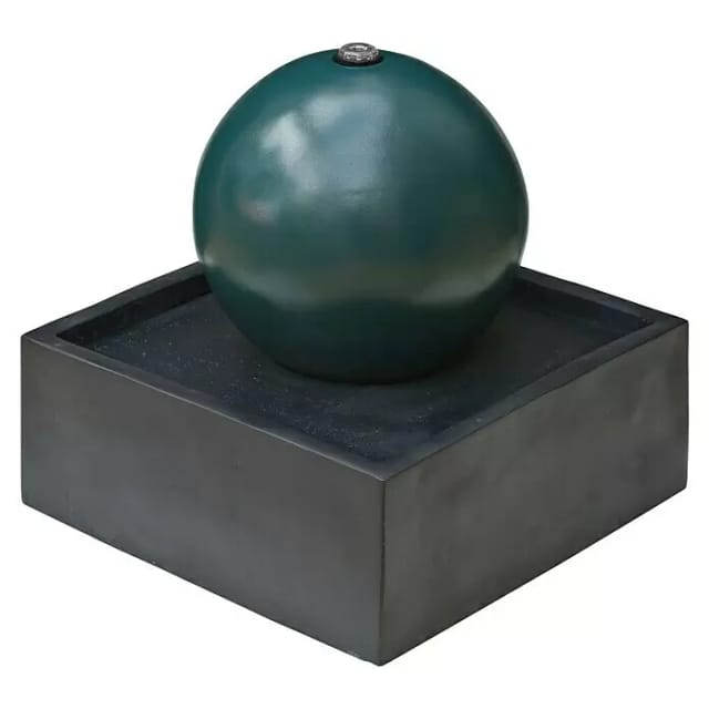 Ubbink Wasserspiel 'Steni' petrol Kugel mit LED-Beleuchtung 50 x 50 x 53 cm