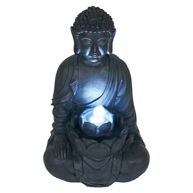 Ubbink Wasserspiel Buddha 'Sungai' grau 27,5 x 27,5 x 46 cm
