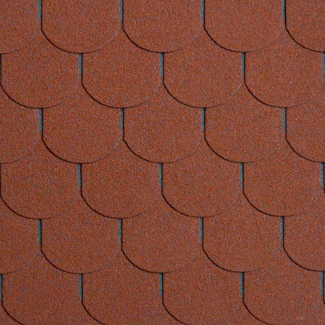 Charvat Bitumen-Biberschindeln rot 33,3 x 100 cm