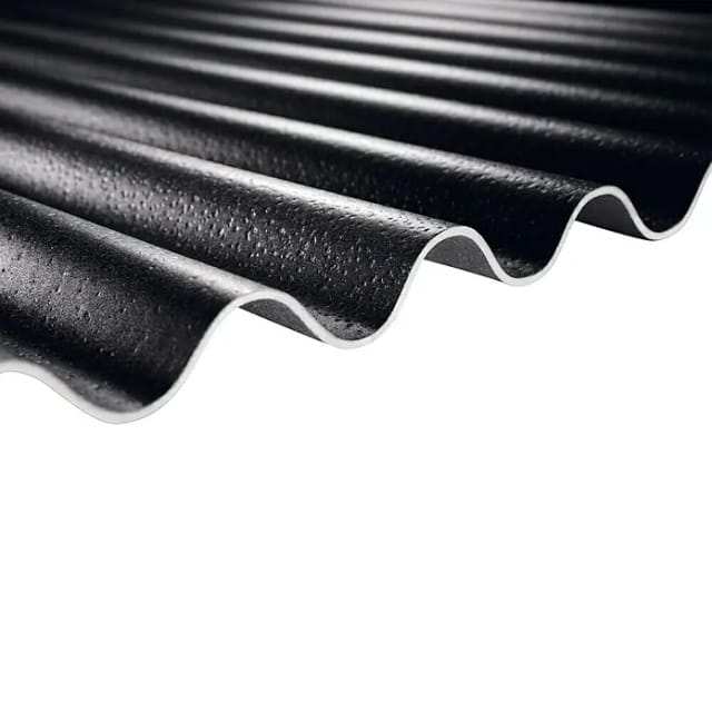 Gutta Shelltec-Wellplatte 'Sinus 95/34' schwarz 200 x 95 x 0,4 cm