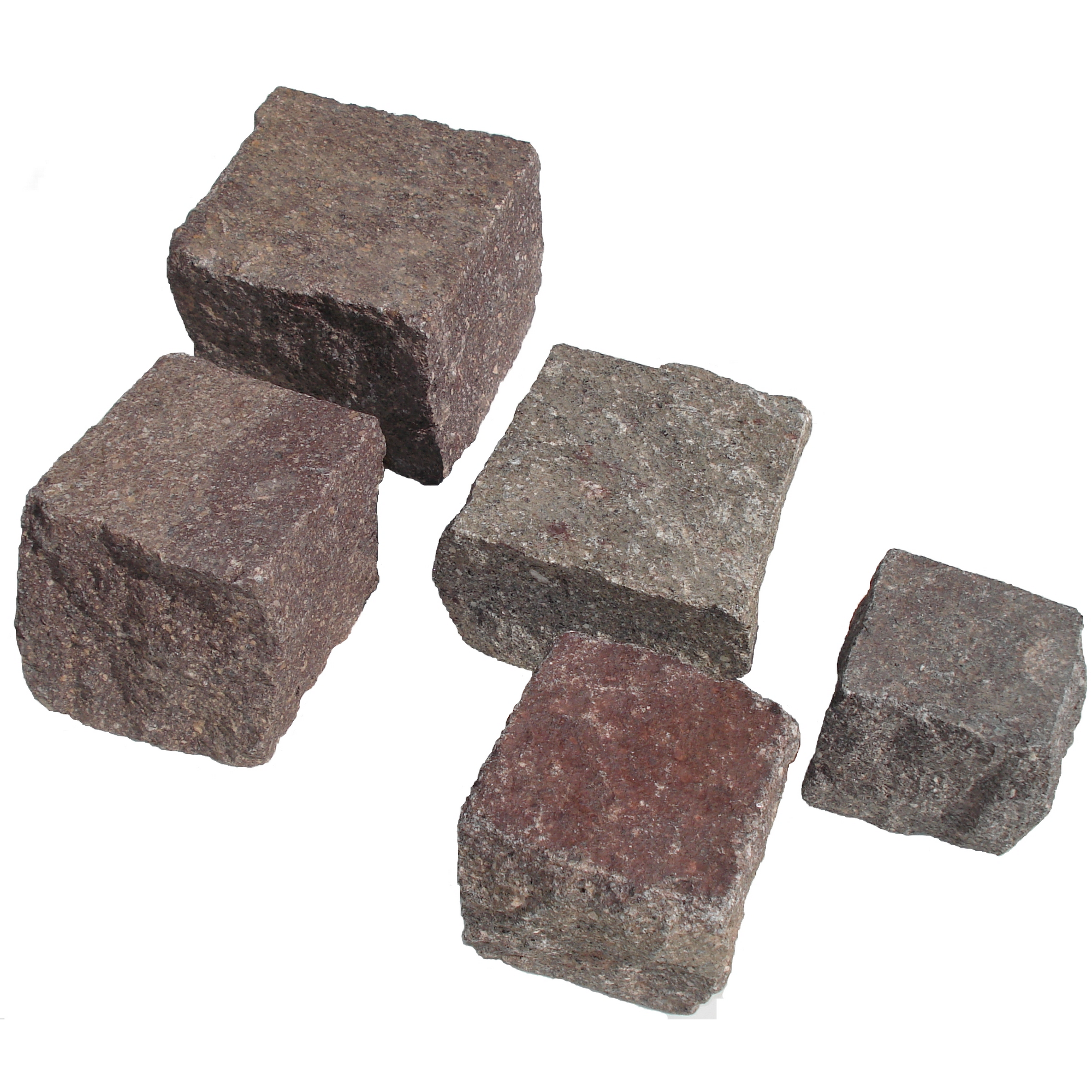 Pflasterstein Porphyr grau/rot 10 x 10 x 5-8 cm