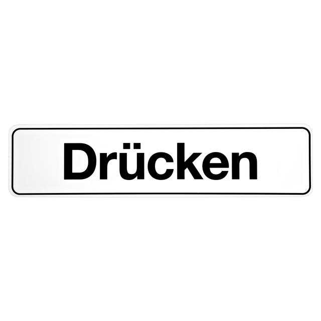 Hinweisschild 'Drücken'