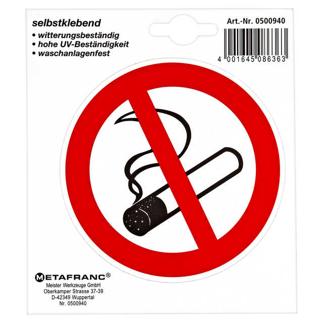 Schild 'Rauchen verboten' Ø 97 mm