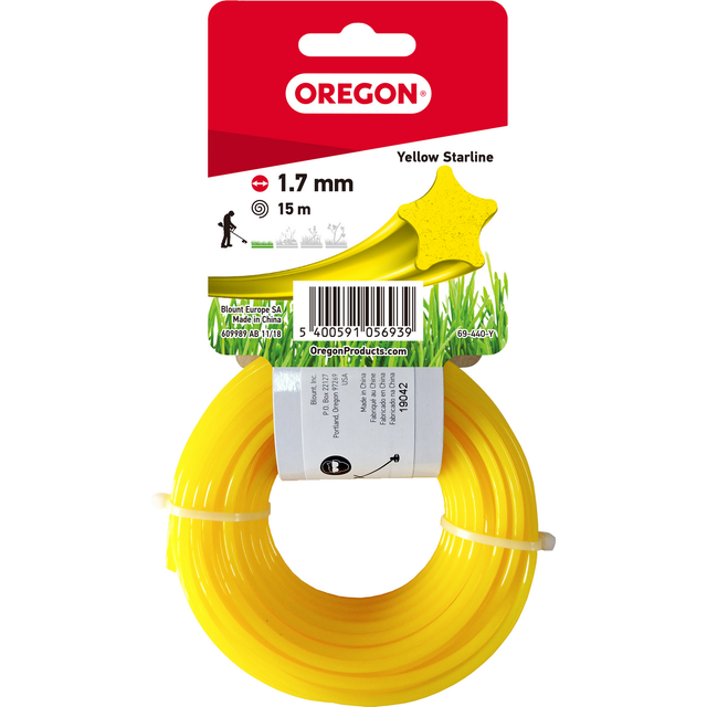 Oregon® Trimmerfaden 'Starline' 1,7 mm x 15 m gelb