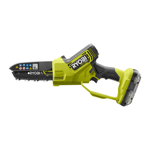 Ryobi Akku-Einhand-Kettensäge 'One+ HP Brushless RY18PSX15A-120' 18 V 15 cm mit Akku und Ladegerät