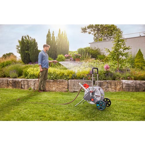 Gardena Schlauchwagen-Set 'CleverRoll M Easy Metall' silbern, orange 25 m Schlauchkapazität