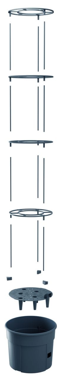 prosperplast Tomatenpflanztopf anthrazit Ø 39 cm, mit Rankhilfe