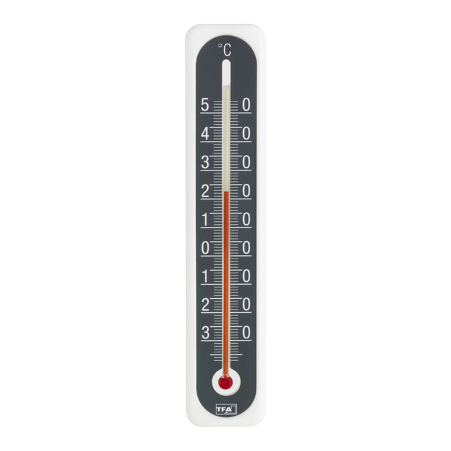TFA Dostmann Innen- oder Außenthermometer Kunststoff grau, weiß 4 x 0,7 x 20 cm