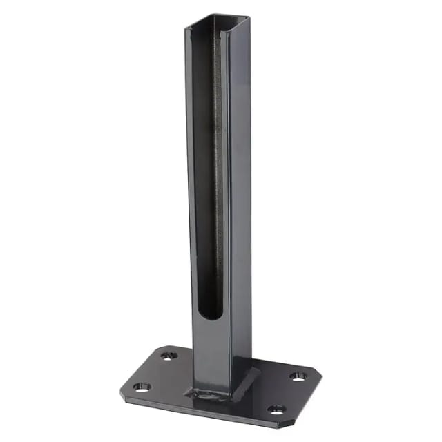 deutsche zauntechnik Fußplatte 'Universal' anthrazit für Zaunpfosten Typ U/PM/A/X 60 x 40 mm