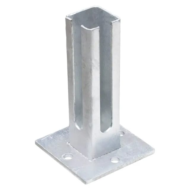 deutsche zauntechnik Fußplatte 'Universal' feuerverzinkt für Eckpfosten 60 x 60 mm