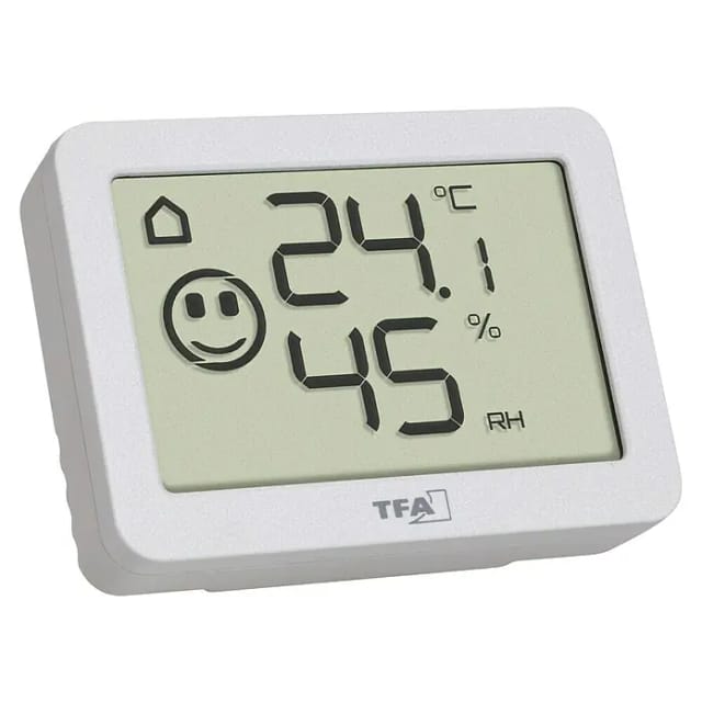 TFA Dostmann Digitales Mini Thermo-Hygrometer Kunststoff weiß 5,5 x 1,5 x 4 cm