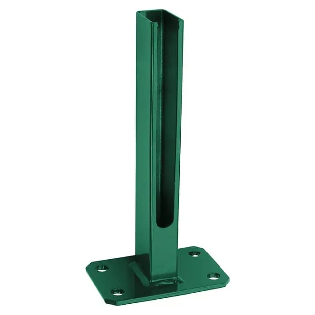 deutsche zauntechnik Fußplatte 'Universal' moosgrün für Zaunpfosten Typ U/PM/A/X 60 x 40 mm