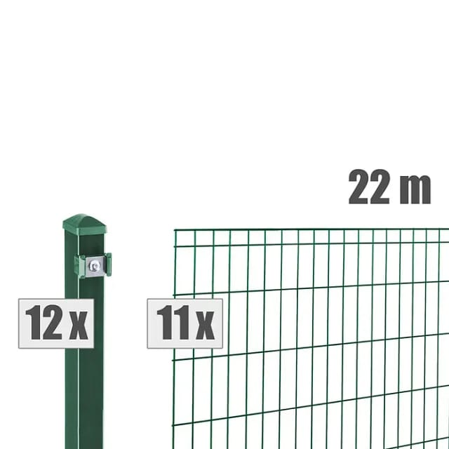 deutsche zauntechnik Doppel-/Einstabmatten-Set 'Michl' moosgrün 2200 x 80 cm