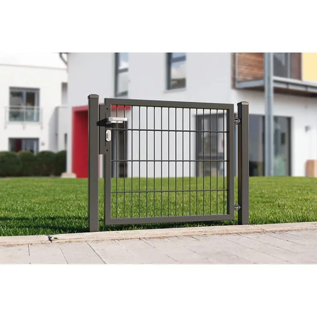 deutsche zauntechnik Drehflügeltor 'Vario basic DS' anthrazitgrau 100 x 80 cm