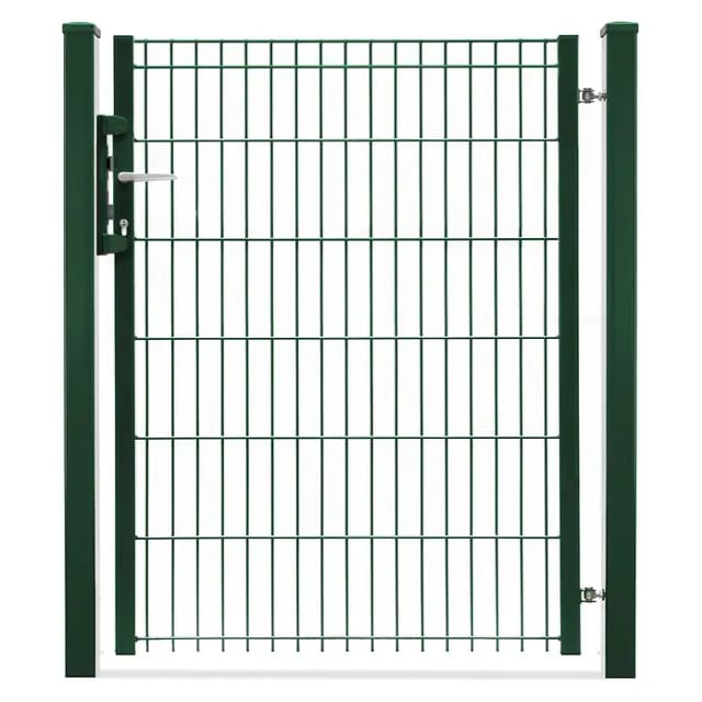 deutsche zauntechnik Doppel-/Einstabmatten-Drehflügeltor 'Vario light Michl' moosgrün 96 x 123 cm
