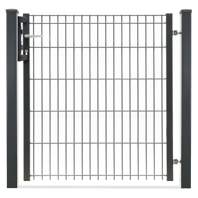 deutsche zauntechnik Doppel-/Einstabmatten-Drehflügeltor 'Vario light Michl' anthrazitgrau 96 x 103 cm